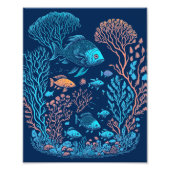 Onderwaterlandschap kleurrijke vissen en koraalrif foto afdruk (Voorkant)