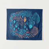 Onderwaterlandschap kleurrijke vissen en koraalrif wandkleed (Voorkant (horizontaal))