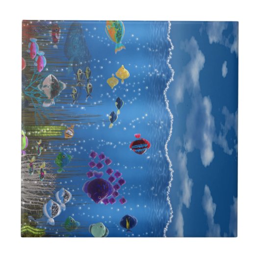 Onderwaterliefde - tegeltje (Voorkant)