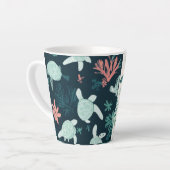 Onderwaterontsnapping - Zee Turtle Art Latte Mok (Linkerhoek)