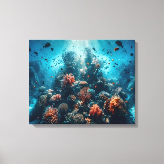 Onderwaterparadijs Levendig Koraalrif & Zee Leven Canvas Afdruk (Voorkant)