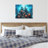 Onderwaterparadijs Levendig Koraalrif & Zee Leven Canvas Afdruk (Insitu (Slaapkamer))