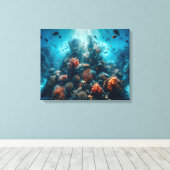 Onderwaterparadijs Levendig Koraalrif & Zee Leven Canvas Afdruk (Insitu (Houten vloer))