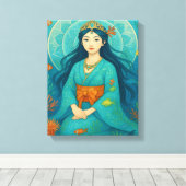 onderwaterprinses canvas afdruk (Insitu (Houten vloer))