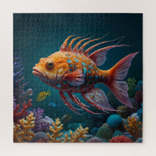 Onderwaterpuzzel van een Oranje visavontuur Legpuzzel