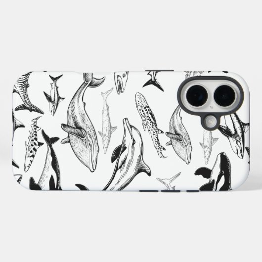 onderwaterreuzenpatroon Case-Mate iPhone case (Achterkant (horizontaal))