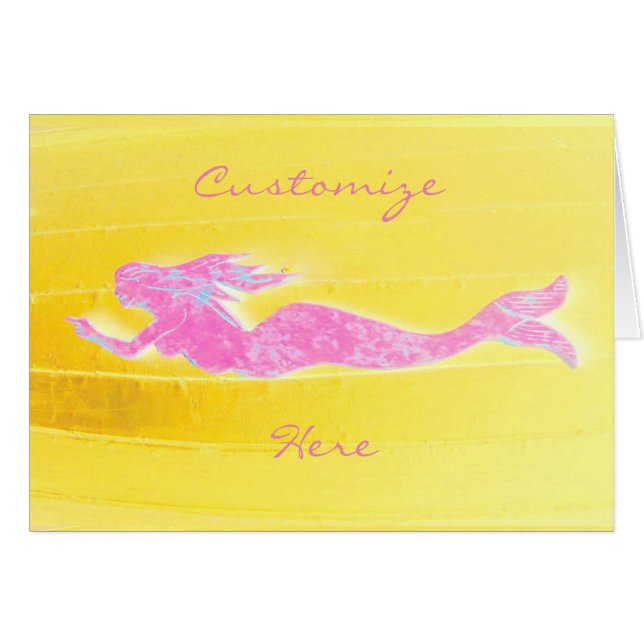 onderwaterroze mermaid notecard (Voorkant Horizontaal)