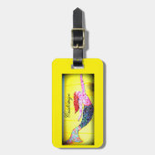 onderwaterroze zeemeermin zwemmen bagagelabel (Voorkant verticaal)