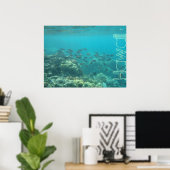 Onderwaterscène koraalrif Hawaii poster (Thuiskantoor)