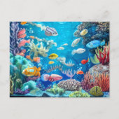 Onderwaterscène met grappige vis briefkaart (Voorkant)