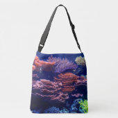 Onderwaterscène, oceaan, zee natuur scène crossbody tas (Achterkant)