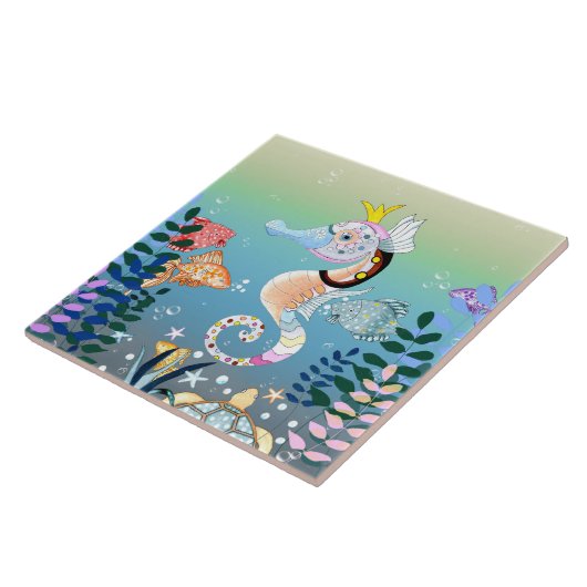 Onderwaterscène, tegels tegeltje (Zijkant)