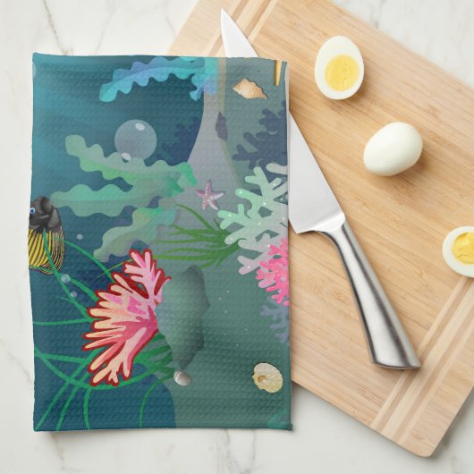 Onderwaterscène Theedoek (Quarter Fold)
