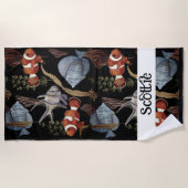 Onderwaterschatten - Tropische vis, Planten in de  Strandlaken (Voorkant)