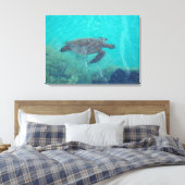 Onderwaterschildpad Kiholo Bay Hawaii canvas print (Insitu (Slaapkamer))
