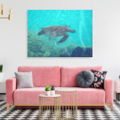 Onderwaterschildpad Kiholo Bay Hawaii canvas print (Insitu (Woonkamer))