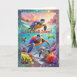 Onderwaterschildpadden, 5"x 7"gevouwen krijgen goe kaart