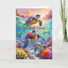 Onderwaterschildpadden, 5"x 7"gevouwen krijgen goe kaart