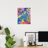 "Onderwaterspeelplaats" 16x20 Abstracte kunst Poster (Thuiskantoor)