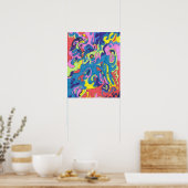 "Onderwaterspeelplaats" 16x20 Abstracte kunst Poster (Keuken)