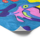 "Onderwaterspeelplaats" 16x20 Abstracte kunst Poster (Hoek)