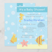 Onderwaterthema Baby shower uitnodigen Kaart (Voorkant / Achterkant)