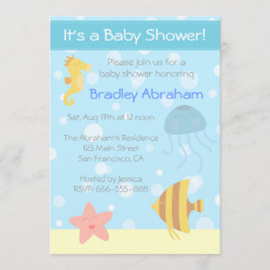 Onderwaterthema Baby shower uitnodigen Kaart