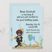 Onderwaterthema Birthday Party - Uitnodiging kind (Voorkant / Achterkant)