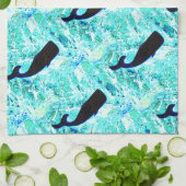 onderwaterwalvissen die Thunder_Cove zwemmen Theedoek (Gevouwen)