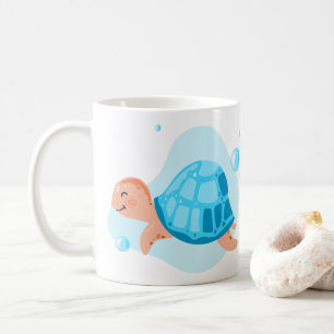 Onderwaterwereld. Het leven in de oceaan. Schattig Koffiemok