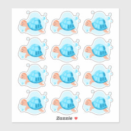 Onderwaterwereld. Het leven in de oceaan. Schattig Sticker