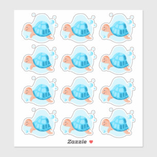 Onderwaterwereld. Het leven in de oceaan. Schattig Sticker