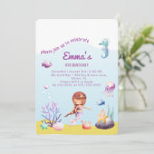 Onderwaterwereld, Mermaid Verjaardag Kaart (Staand voorkant)