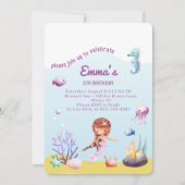 Onderwaterwereld, Mermaid Verjaardag Kaart (Voorkant)