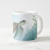 Onderwaterwereld met schildpad grote koffiekop (Voorkant rechts)