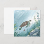 Onderwaterwereld met schildpad kaart (Voorkant / Achterkant)