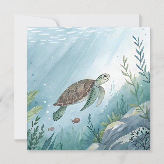 Onderwaterwereld met schildpad kaart (Voorkant)