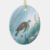 Onderwaterwereld met schildpad keramisch ornament (Rechts)