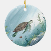 Onderwaterwereld met schildpad keramisch ornament (Achterkant)