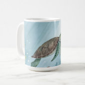Onderwaterwereld met schildpad koffiemok (Voorkant links)