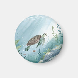 Onderwaterwereld met schildpad magneet