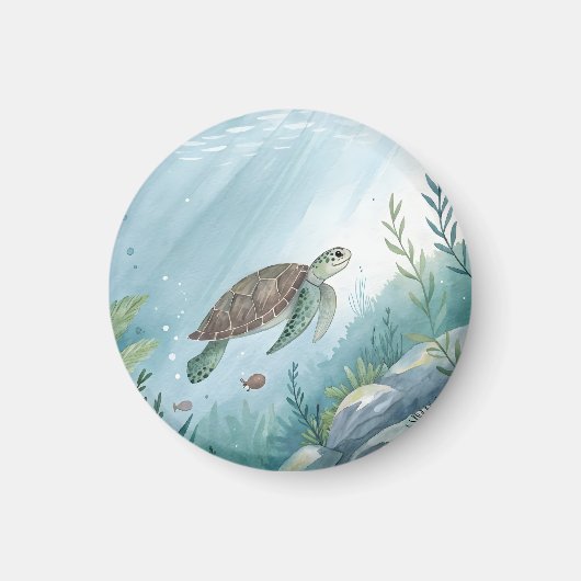Onderwaterwereld met schildpad magneet (Voorkant)