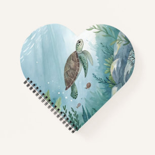 Onderwaterwereld met schildpad notitieboek