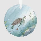 Onderwaterwereld met schildpad ornament (achterkant)