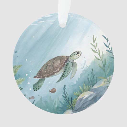 Onderwaterwereld met schildpad ornament (voorkant)