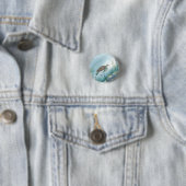 Onderwaterwereld met schildpad ronde button 3,2 cm (In situ)