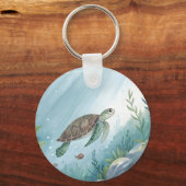 Onderwaterwereld met schildpad sleutelhanger (Achterkant)