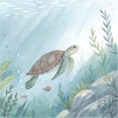 Onderwaterwereld met schildpad sticker (Voorkant)