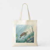 Onderwaterwereld met schildpad tote bag (Achterkant)