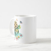 Onderwaterwereld - Schildpad en Levendige Vissen O Koffiemok (Voorkant links)